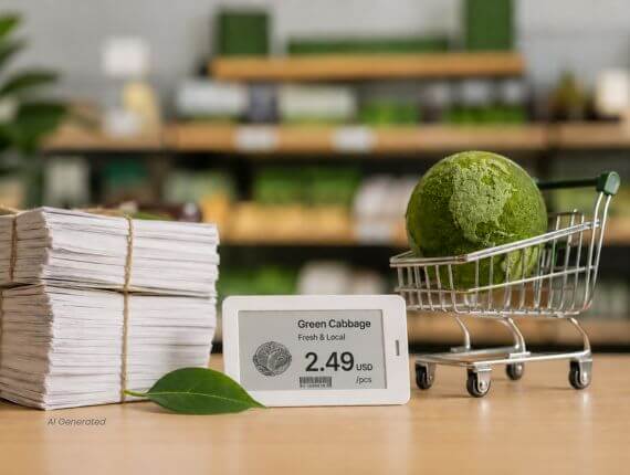 ESL and sustainability: how much paper and CO2 does an electronic label save?
